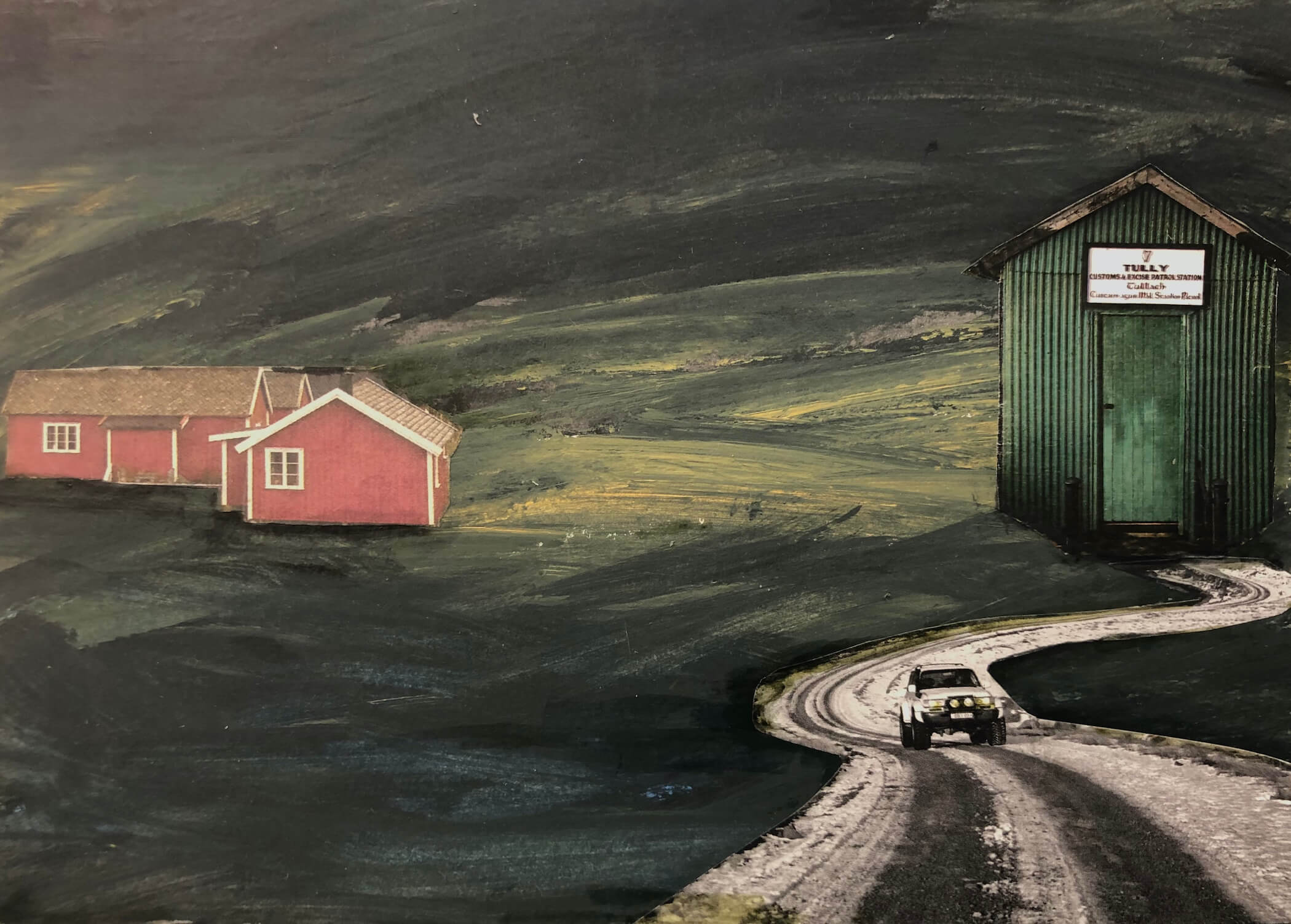On the road again, 2021, Mixed media on paper, 15x21