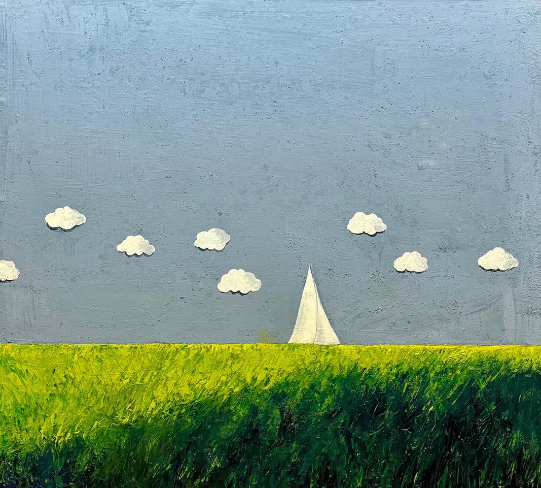 A Memory Of Summer 2024 Mixed Media on Paper and Wood 90x100